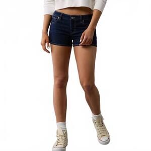 AE Next Level Super Low-Rise Denim Short Short American Eagle Dark Wash NWT Sz 0
